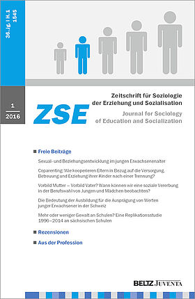 Zeitschrift für Soziologie der Erziehung und Sozialisation 1/2016