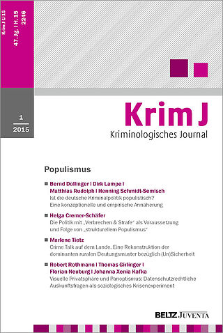 Kriminologisches Journal 1/2015