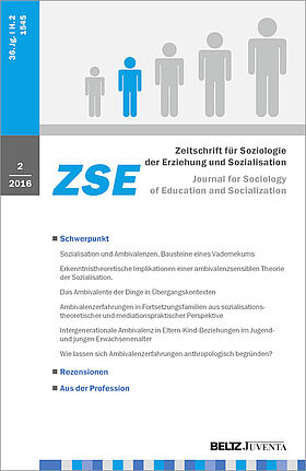 Zeitschrift für Soziologie der Erziehung und Sozialisation 2/2016