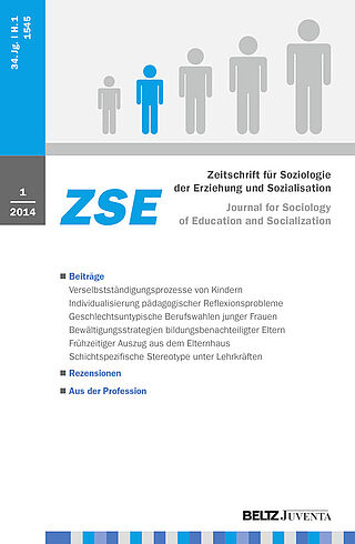 Zeitschrift für Soziologie der Erziehung und Sozialisation 1/2014