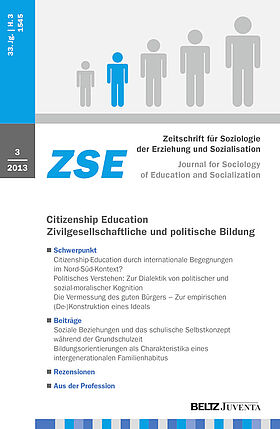 Zeitschrift für Soziologie der Erziehung und Sozialisation  3/2013