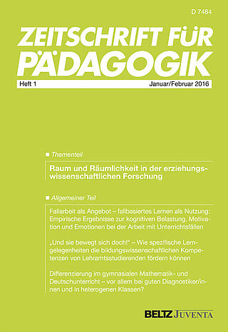 Zeitschrift für Pädagogik 1/2016