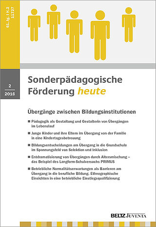 Sonderpädagogische Förderung 2/2016