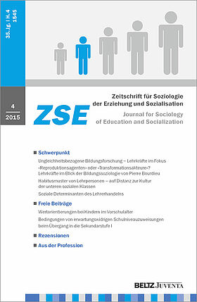 Zeitschrift für Soziologie der Erziehung und Sozialisation 4/2015