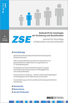 Zeitschrift für Soziologie der Erziehung und Sozialisation 4/2016