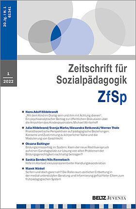 Zeitschrift für Sozialpädagogik 1/2022