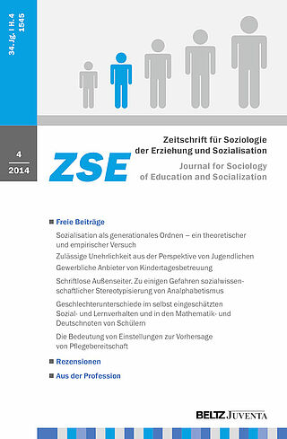 Zeitschrift für Soziologie der Erziehung und Sozialisation 4/2014