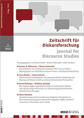 Zeitschrift für Diskursforschung 1/2016