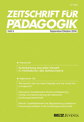 Zeitschrift für Pädagogik 5/2016