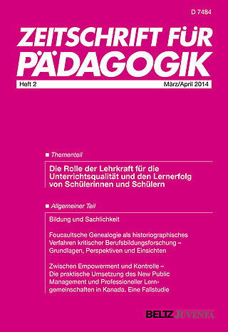 Zeitschrift für Pädagogik 2/2014