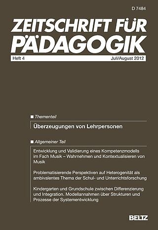 Zeitschrift für Pädagogik 4/2012