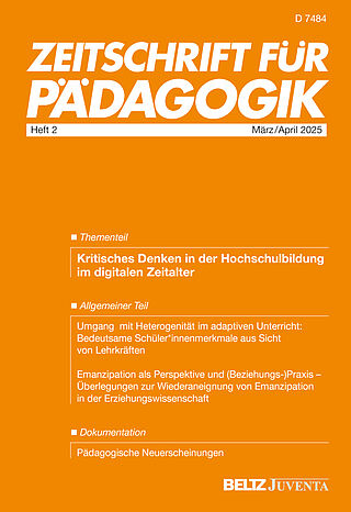 Zeitschrift für Pädagogik 2/2025