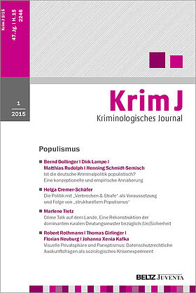 Kriminologisches Journal 1/2015