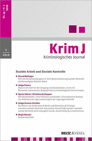 Kriminologisches Journal 1/2019