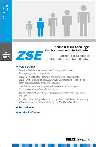 Zeitschrift für Soziologie der Erziehung und Sozialisation 1/2023