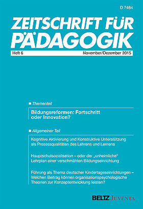 Zeitschrift für Pädagogik 6/2015