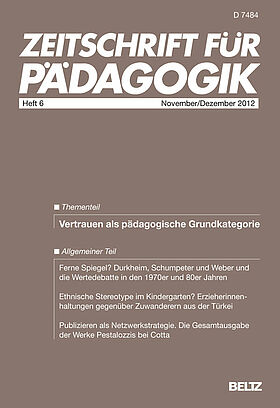 Zeitschrift für Pädagogik 6/2012
