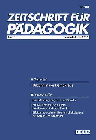 Zeitschrift für Pädagogik 1/2010