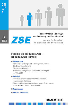 Zeitschrift für Soziologie der Erziehung und Sozialisation  3/2012