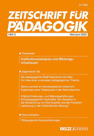 Zeitschrift für Pädagogik 3/2025