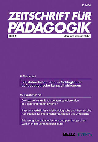 Zeitschrift für Pädagogik 1/2017