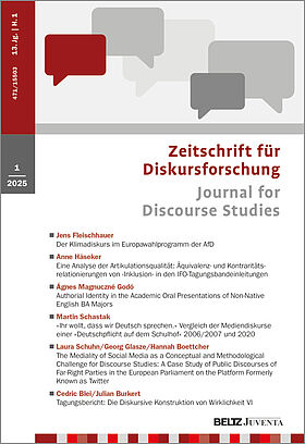 Zeitschrift für Diskursforschung 1/2025