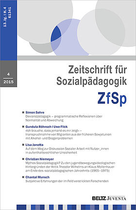 Zeitschrift für Sozialpädagogik 4/2015