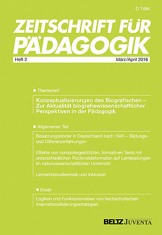 Zeitschrift für Pädagogik 2/2016