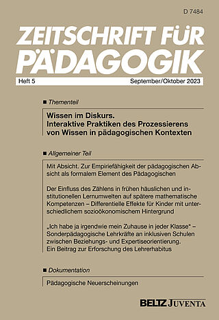 Zeitschrift für Pädagogik 5/2023