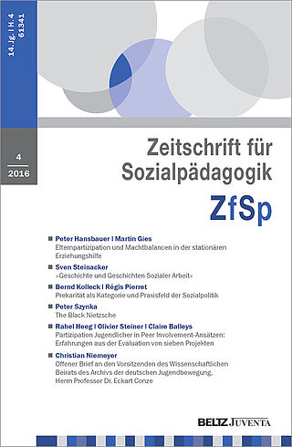Zeitschrift für Sozialpädagogik 4/2016