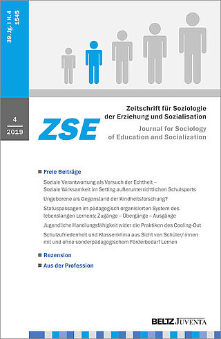 Zeitschrift für Soziologie der Erziehung und Sozialisation 4/2019