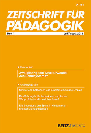 Zeitschrift für Pädagogik 4/2013