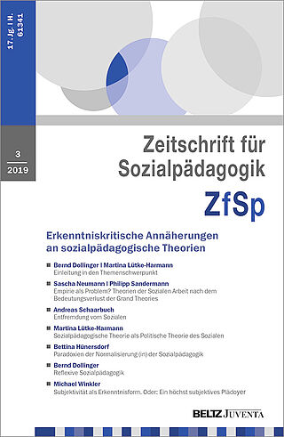 Zeitschrift für Sozialpädagogik 3/2019