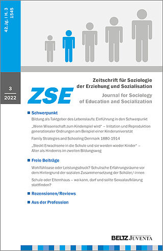 Zeitschrift für Soziologie der Erziehung und Sozialisation 3/2022