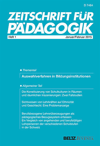 Zeitschrift für Pädagogik 1/2015
